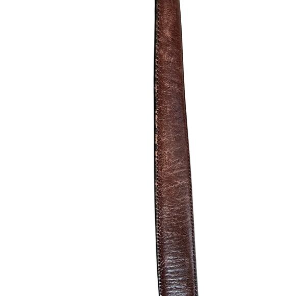 Handcrafted Brown Full Grain Leather Belt with Solid Brass Buckle Size 34 - C2 - Picture 5 of 9